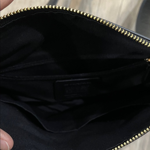 Coach Black Pebbled Leather Shoulder Bag with Gold Buckles - Picture 6 of 7